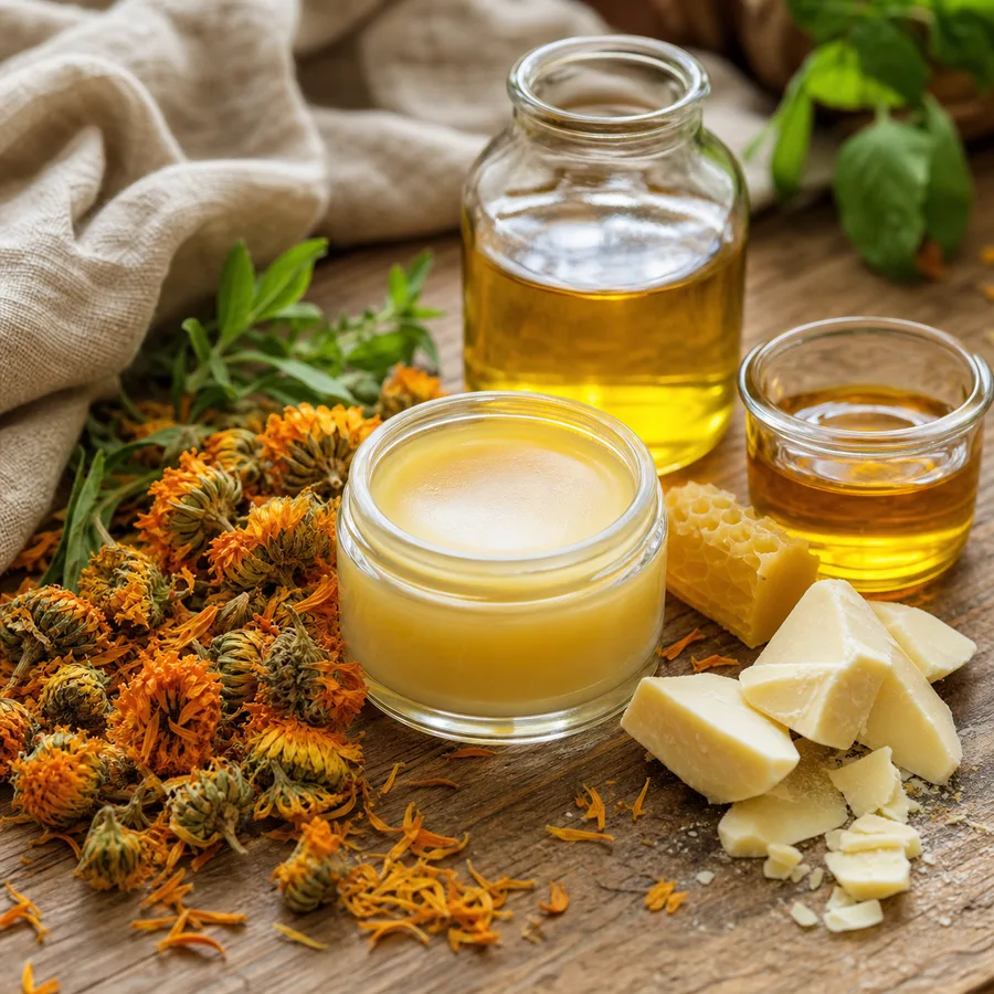 Balsam do ust z nagietkiem i masłem kakaowym